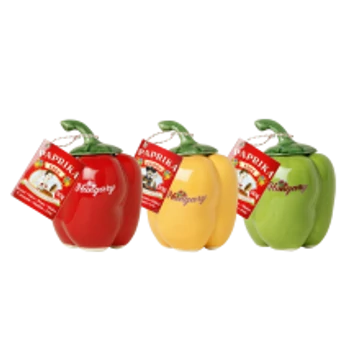 Mázas kerámia sárga + 1x50g csípős fűszerpaprika őrlemény (forma: kaliforniai)
