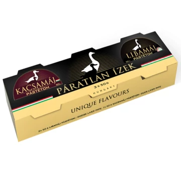 Liba- Kacsamáj Pástétom (Páratlan ízek 3x50 g) 2x50 g libamáj 1x50 g kacsamáj pástétom
